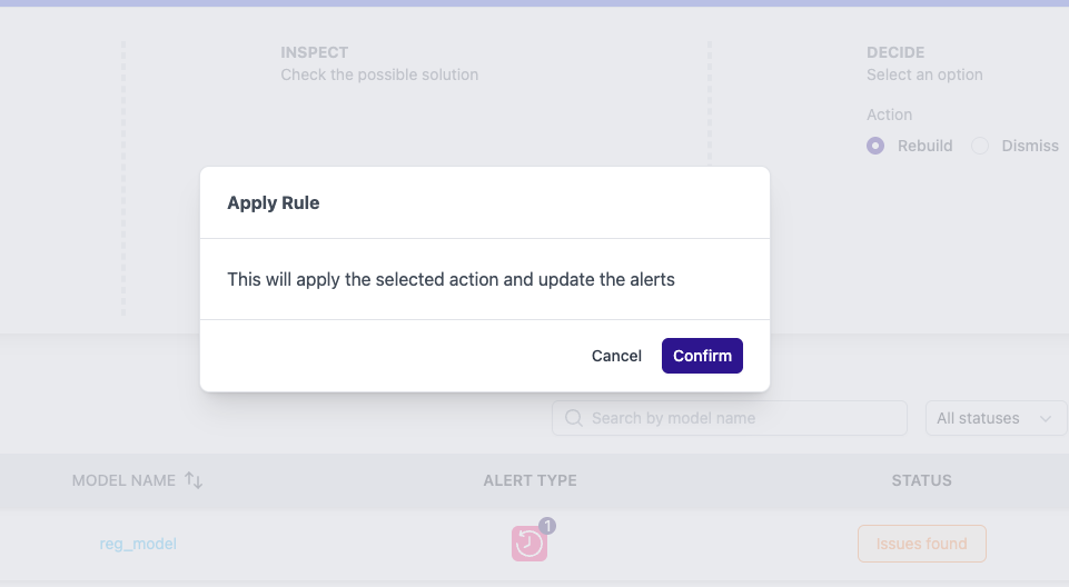 Apply Action Modal