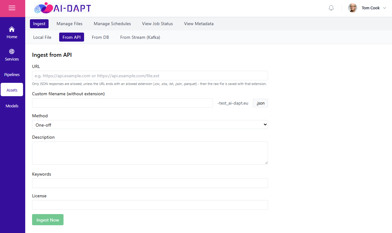 Ingest from API