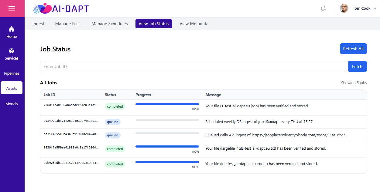 View jobs status