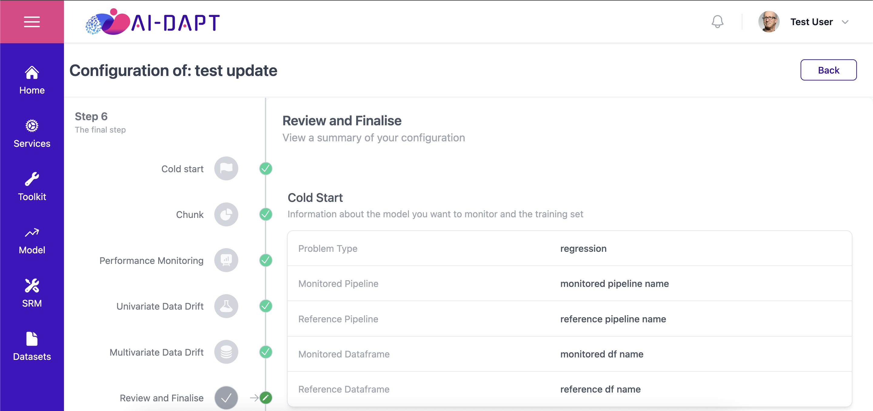 Review And Finalise - Cold Start